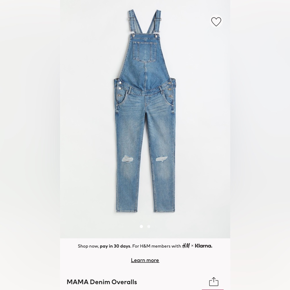 H&M Mama Maternity Denim Overalls - Size M